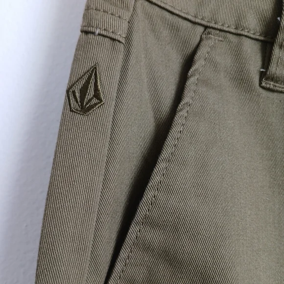 Volcom So Chickie High Rise Pants Olive Green, Womens Size 26 - Picture 4 of 12